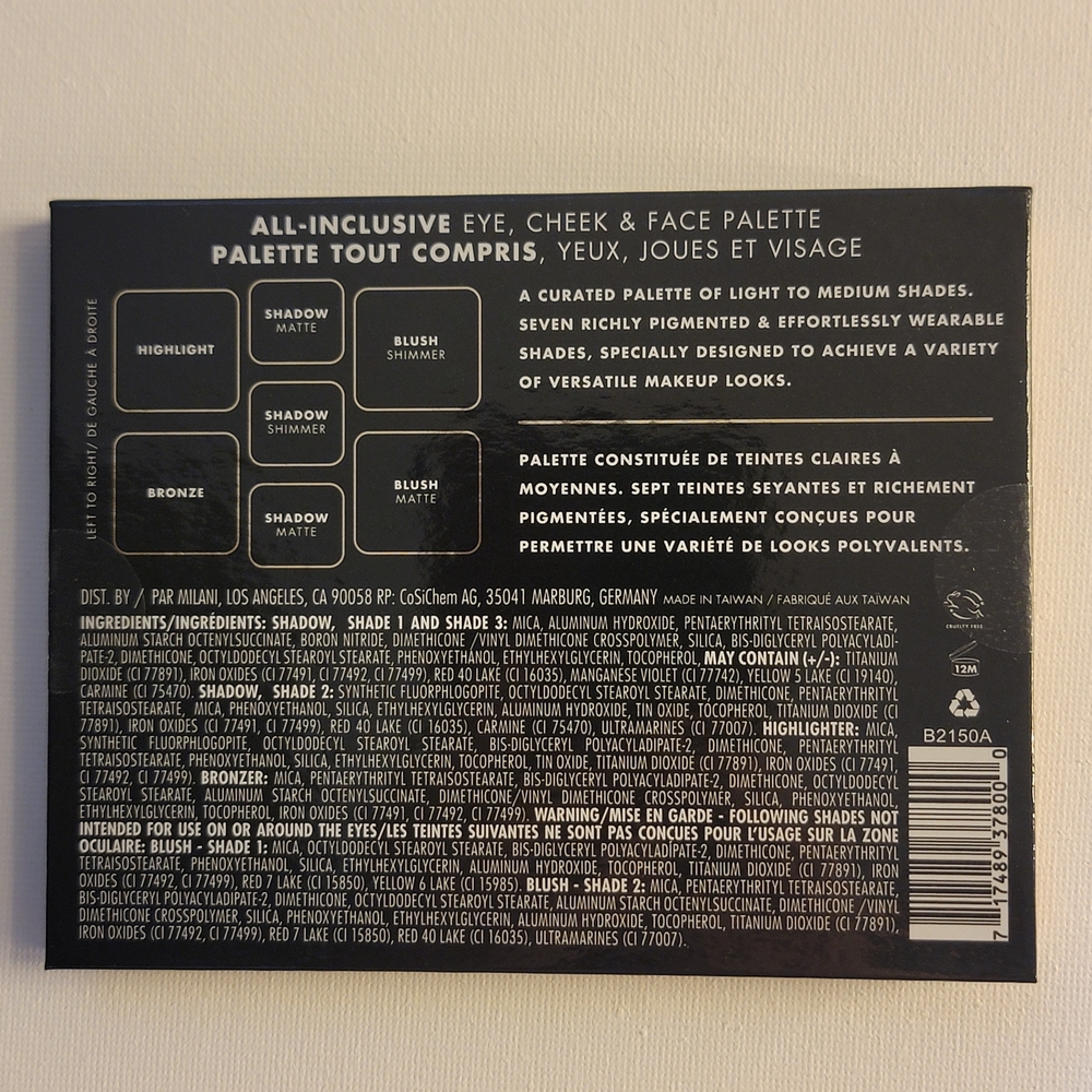 MILANI All-Inclusive Eye, Cheek & Face Palette – Volume 110 Light to Medium NIB - Picture 3 of 6
